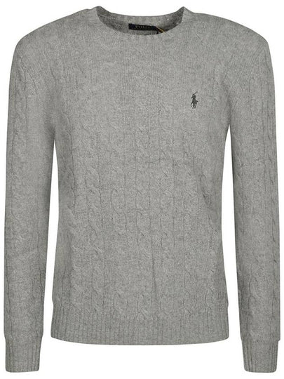 Embroid Logo Cable Knit Top Grey - POLO RALPH LAUREN - BALAAN 2