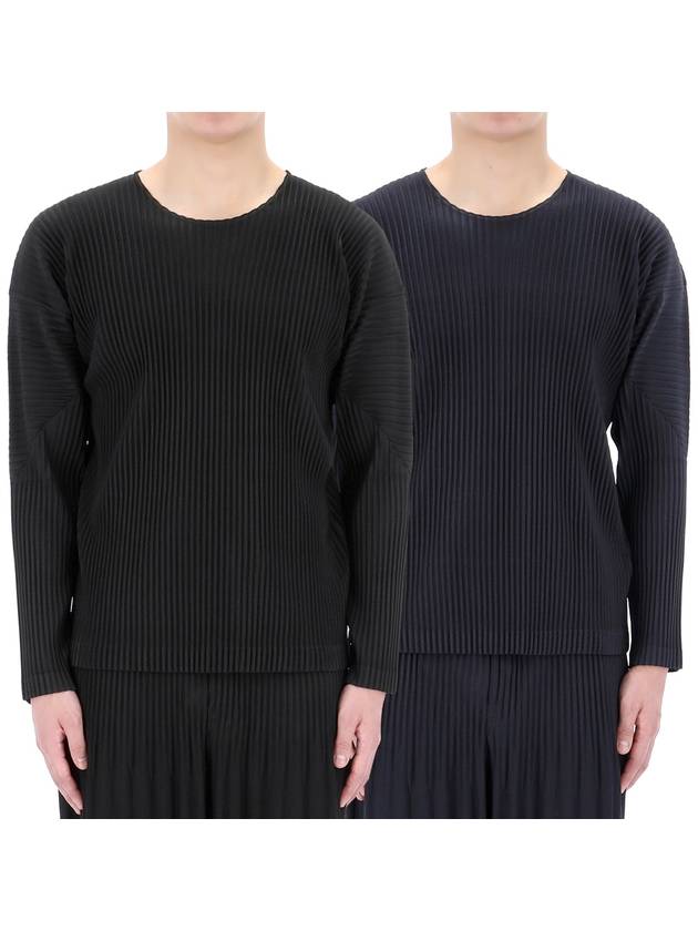 Homme Plissé Pleated Long Sleeve TShirt 2 Types HP39JK421 - ISSEY MIYAKE - BALAAN 1