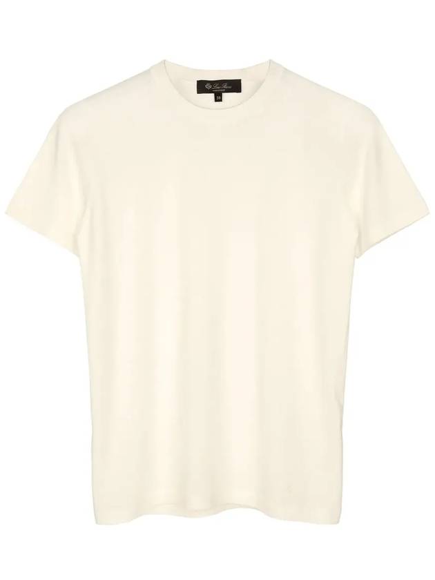 Angera Crewneck Cotton Short Sleeve T-Shirt White - LORO PIANA - BALAAN 2