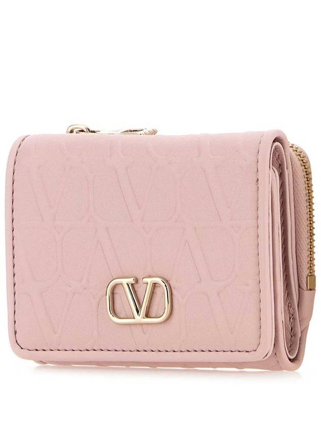 Twill Iconograph Half Wallet Rose - VALENTINO - BALAAN 3