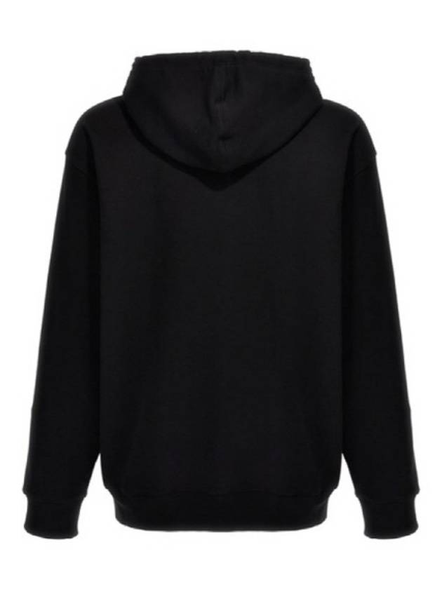 Cotton Fleece Hoodie Black - PRADA - BALAAN 3