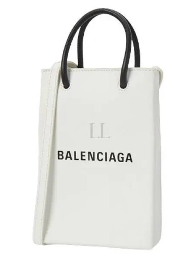 Logo Print Phone Holder Small Cross Bag White - BALENCIAGA - BALAAN 2