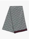 GG Two Tone Wool Scarf Grey - GUCCI - BALAAN 5