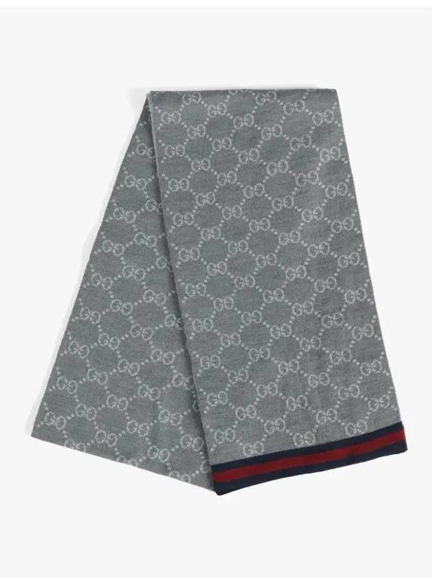 GG Two Tone Wool Scarf Grey - GUCCI - BALAAN 5