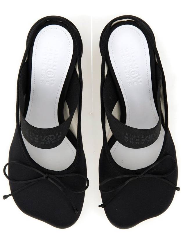 Logo Elastic Ballet Sandal Heels Black - MAISON MARGIELA - BALAAN 7