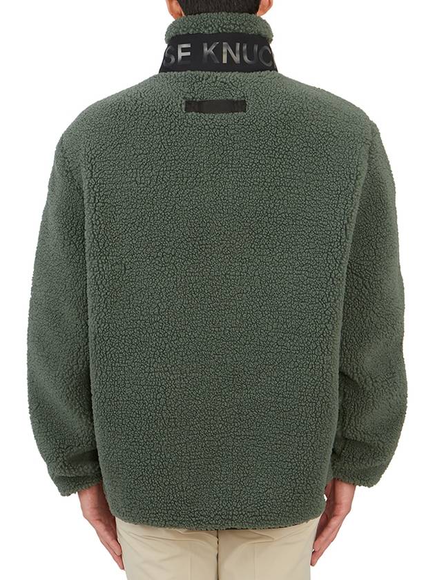 Men's Sagrek Shearling Fleece Zip-Up Jacket Green - MOOSE KNUCKLES - BALAAN 8