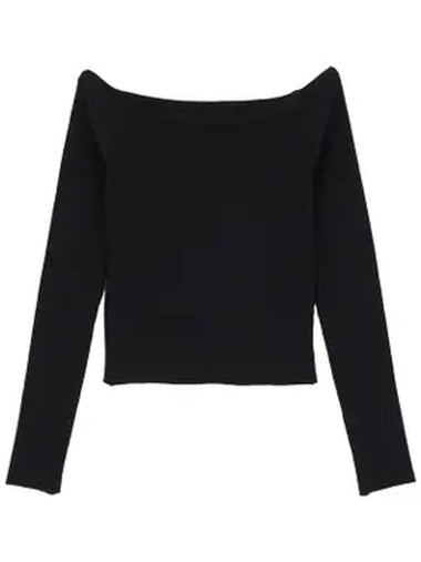 Easy Off Shoulder Knit Top Black - HIGH SCHOOL DISCO - BALAAN 1