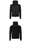 Padded Wool Hooded Jacket Black - MONCLER - BALAAN 5