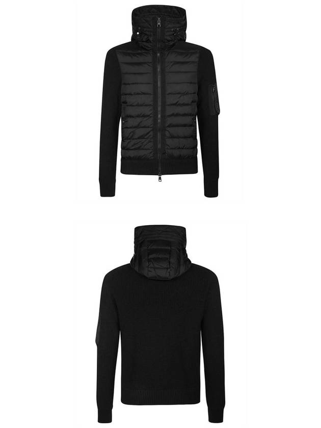 Padded Wool Hooded Jacket Black - MONCLER - BALAAN 5