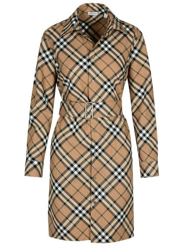 Burberry Nova Checked Shirt Dress, Brand Size 6 (US Size 4) - BURBERRY - BALAAN 1