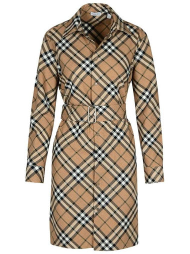 Burberry Nova Checked Shirt Dress, Brand Size 6 (US Size 4) - BURBERRY - BALAAN 1