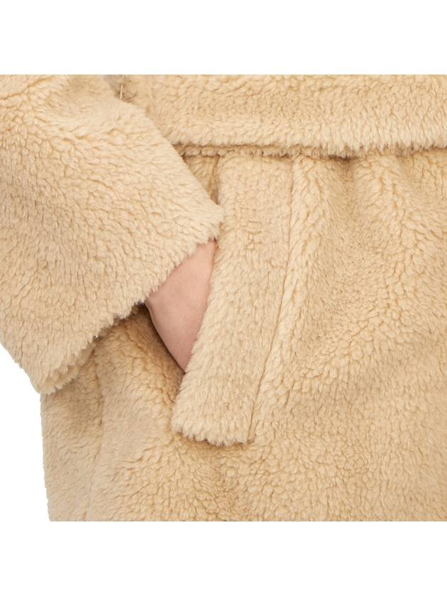 Ramino Belt Virgin Wool Fur Coat Beige - MAX MARA - BALAAN 9