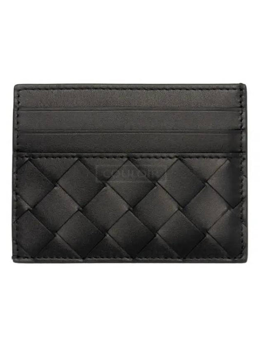 Intrecciato Leather Card Wallet Black - BOTTEGA VENETA - BALAAN 2
