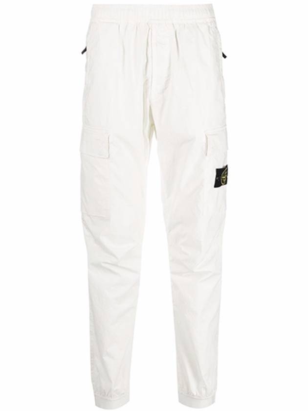 Men's Tella Paracadute Regular Fit Cargo Pants White - STONE ISLAND - BALAAN 2