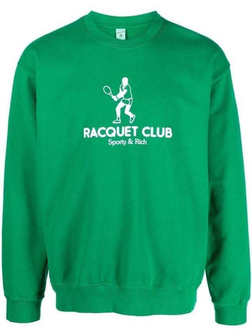 Racquet Club Crew Neck Sweatshirt Grass - SPORTY & RICH - BALAAN 1