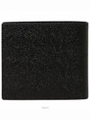 Pebble Grain Leather Half Wallet Black - THOM BROWNE - BALAAN 3