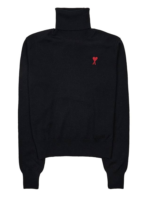 Small Heart Logo Turtleneck Black - AMI - BALAAN 11