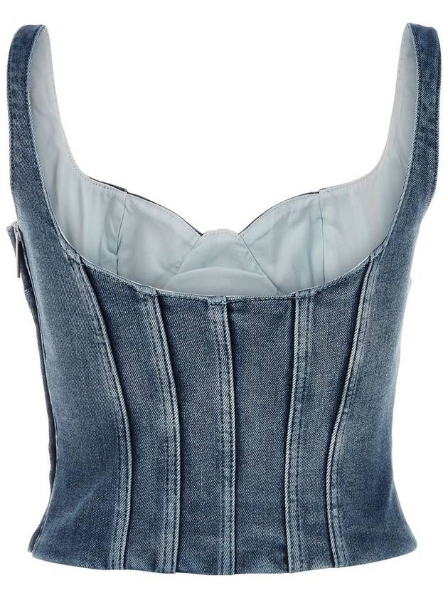 bustier denim crop top OWYP007S24DEN0014000 - OFF WHITE - BALAAN 3