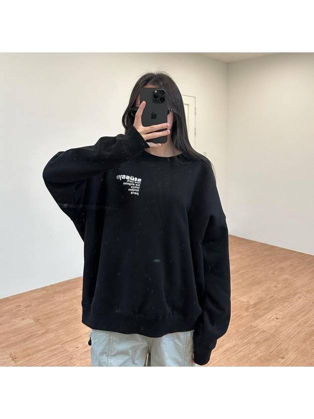 Strawberry Oversized Sweatshirt Black - STUSSY - BALAAN 3