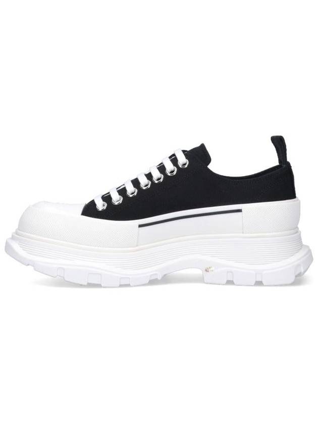 Tread Slick Platform Low Top Sneakers Black White - ALEXANDER MCQUEEN - BALAAN 4