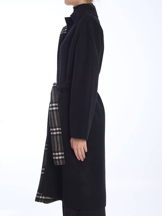 Check Reversible Tunbridge Wrap Wool Single Coat Black - BURBERRY - BALAAN 4