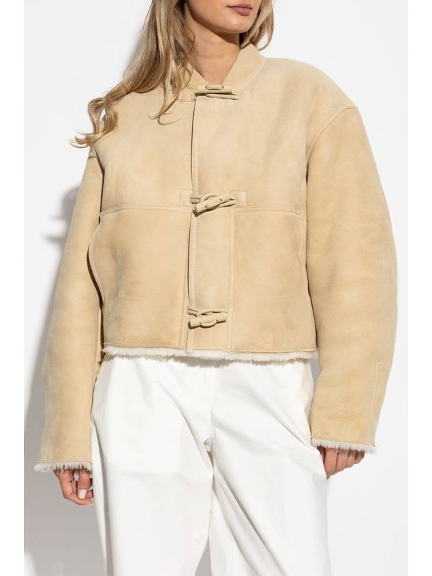 Jacquemus Sheepskin Coat Le Blouson Telo, Women's, Beige - JACQUEMUS - BALAAN 3