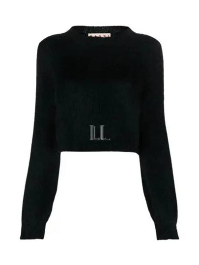 Crew Neck Brushed Knit Top Black - MARNI - BALAAN 2