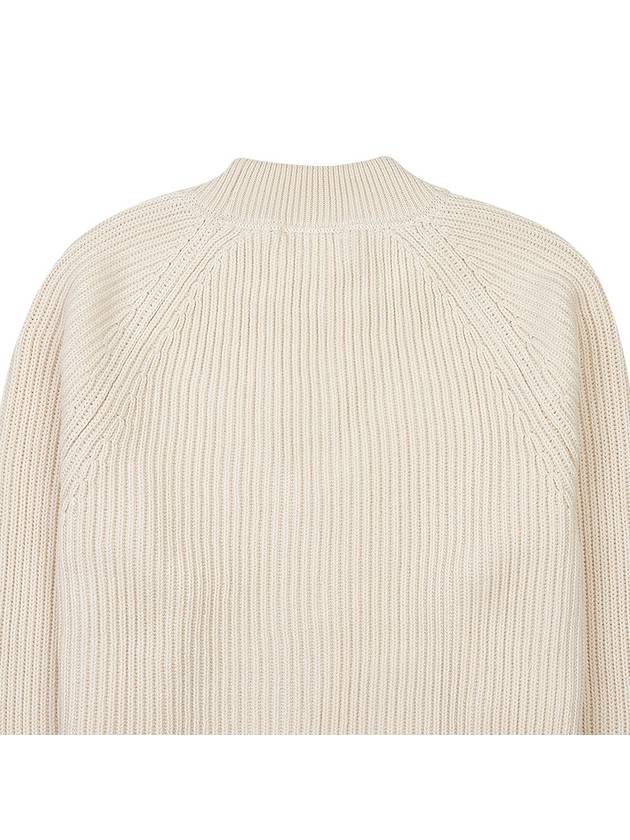 Logo Patch Basic Knit Top Ivory - AMI - BALAAN 8