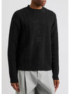 Embroidered Logo Cable Knit Top Black - VERSACE - BALAAN 3