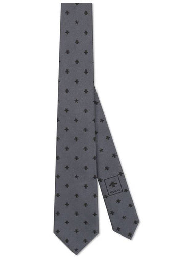 Bee Silk Tie Grey - GUCCI - BALAAN 1