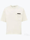 Leather Detailing Short Sleeve T-Shirt Ivory - BOTTEGA VENETA - BALAAN 2