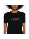 Cotton Short Sleeve T-Shirt Black - FENDI - BALAAN 3