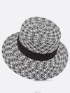 D-Bobby Houndstooth Large Straw Bucket Hat White Black - DIOR - BALAAN 4