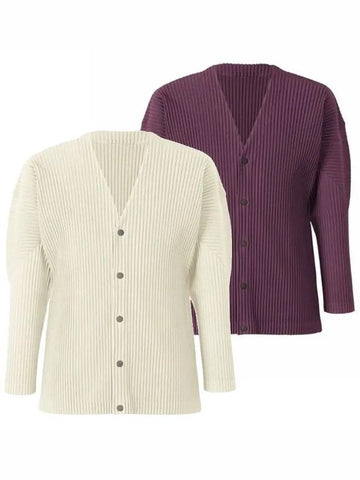 Homme Plissé Cardigan Long Sleeve JL191 - ISSEY MIYAKE - BALAAN 1