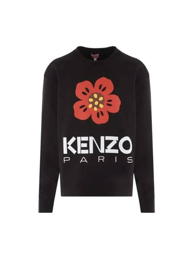 Men's Boke Flower Print Sweatshirt Black - KENZO - BALAAN 1