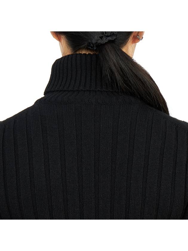 Ribbed Knit Turtleneck Black - TORY BURCH - BALAAN 8