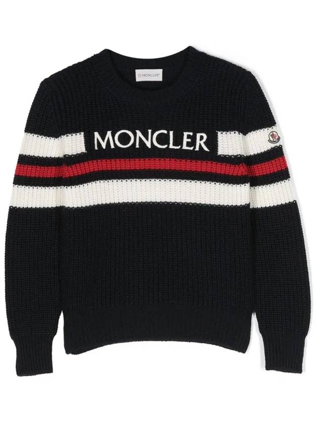 Kids Logo Round Knit Sweater 9C00006M1131 F70 - MONCLER - BALAAN 4