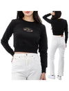 F Slimmy Cutout Logo Crop Sweatshirt Black - DIESEL - BALAAN 2