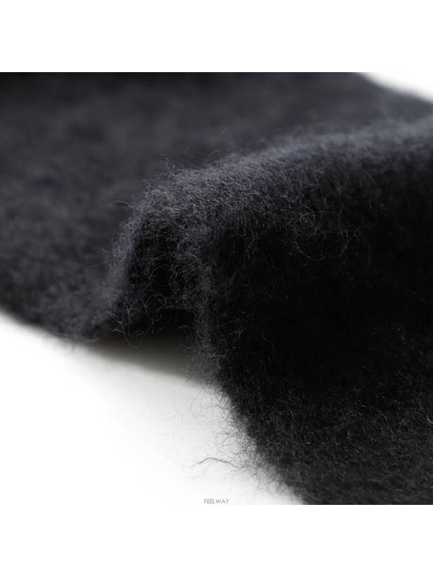 Anagram Fringe Mohair Scarf Black - LOEWE - BALAAN 7