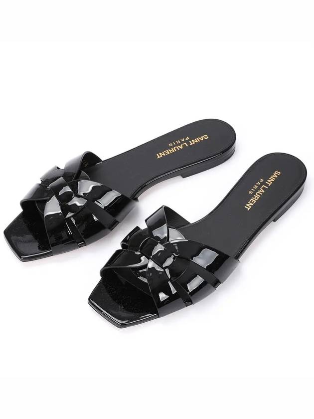 Tribute Patent Leather Mules Black - SAINT LAURENT - BALAAN 3