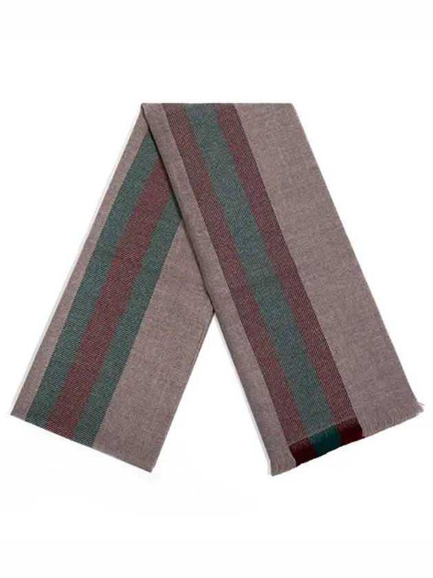 Gucci Stripe Print Wool Muffler Brown - GUCCI - BALAAN 2