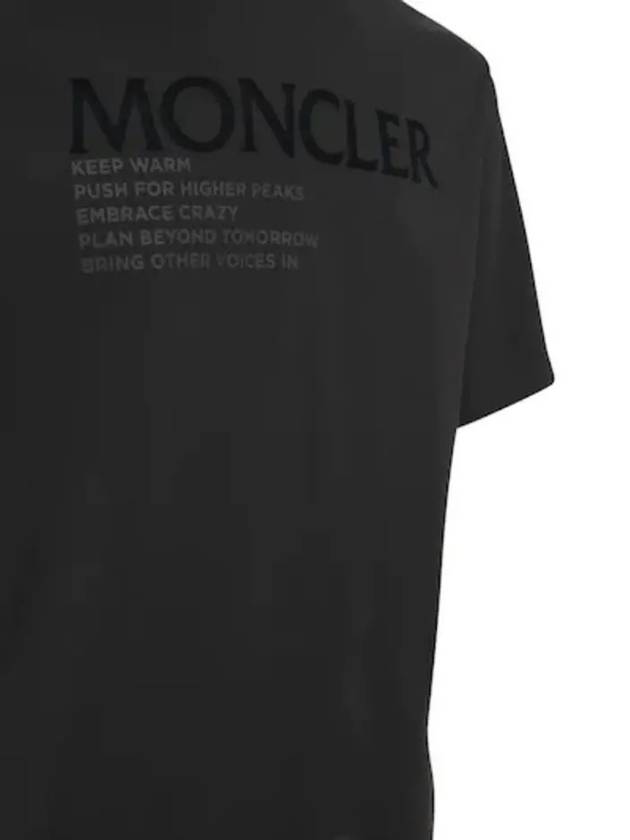 Wappen Logo Sleeve Flock Text Black Short T Shirt 8C00042 8390T 999 - MONCLER - BALAAN 4