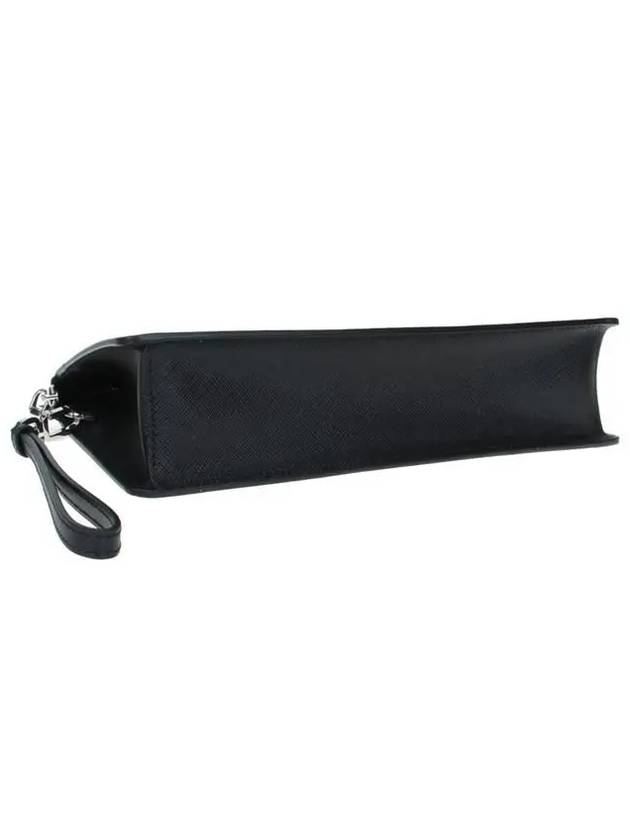 Saffiano Leather Pouch Clutch Bag Black - PRADA - BALAAN.