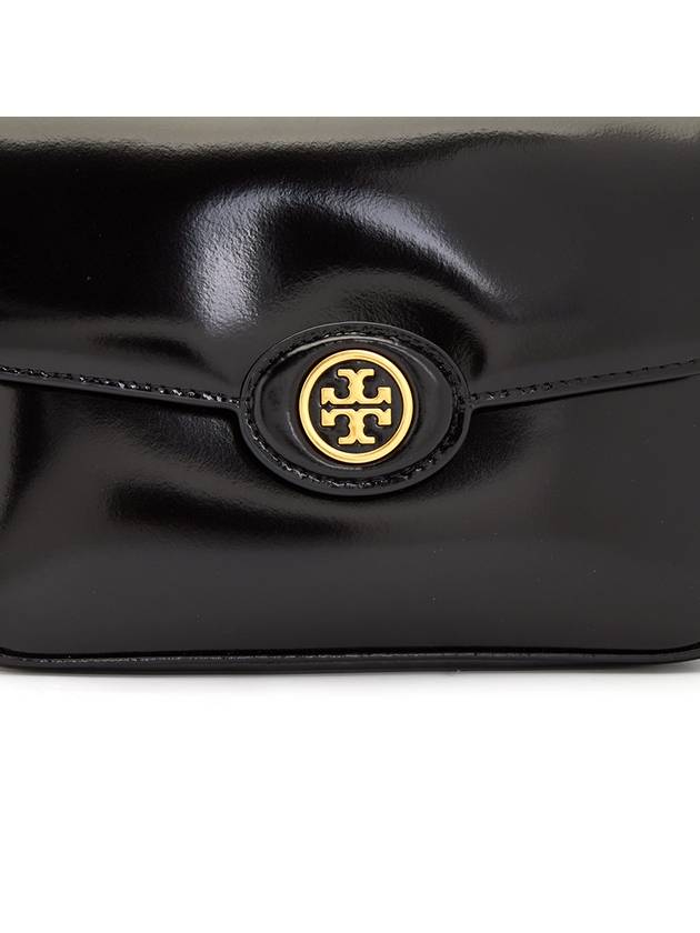 Robinson Spazzolato Convertible Logo Shoulder Bag Black - TORY BURCH - BALAAN 9