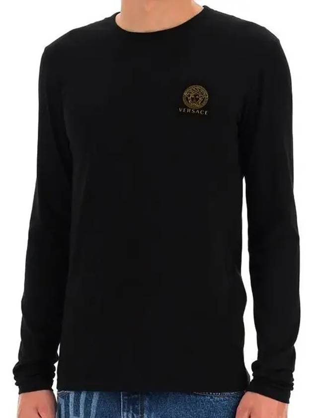 Logo Print Long Sleeve T-Shirt Black 2 Pack - VERSACE - BALAAN 3