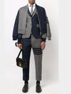 Aran Cable Diagonal Cardigan Navy - THOM BROWNE - BALAAN 3