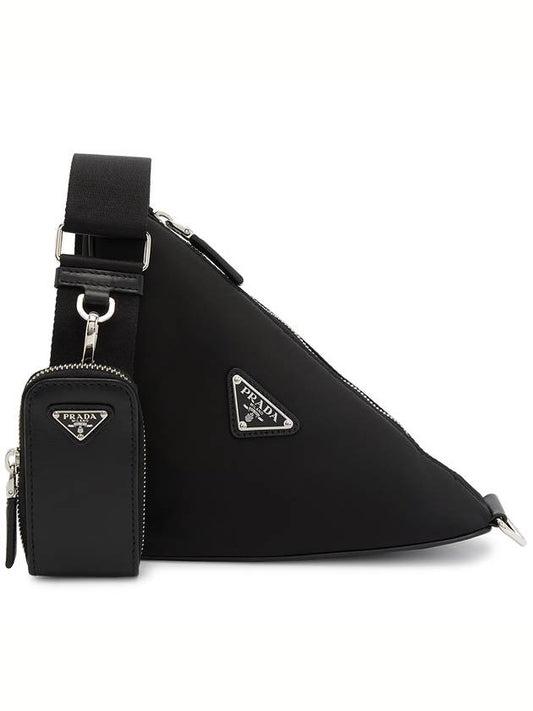 Triangle Logo Re-Nylon Cross Bag Black - PRADA - BALAAN 2