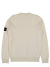 Logo Patch Crew Neck Wool Knit Top Off-White - STONE ISLAND - BALAAN 3