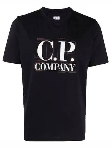 23SS Graphic Logo Short Sleeve TShirt 14CMTS189A Navy 888 - CP COMPANY - BALAAN 1