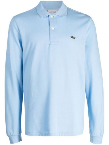 Long Sleeve Cotton Polo Shirt Green - LACOSTE - BALAAN 1